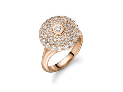 Schaffrath 360° - Three Sixty Ring Roségold mit Brillanten Paveé – Ringe Ring mit Besatz aus 750 Rotgold.