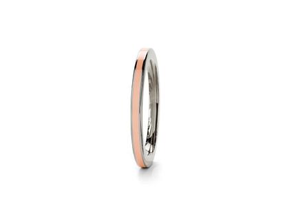 Niessing Setario Line Ring Fine Gray mit rosa Emaille – Ringe Ring in silber und aus 750 Weißgold.