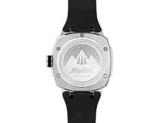 Alpina Seastrong Diver Extreme Automatik Edelstahl 39mm schwarzes Zifferblatt schwarzes Kautschukband Special Edition – Herrenuhren Uhr ohne Datum aus Edelstahl und Kautschuk. Das Gehäuse ist rund und silber. Das Kautschuk / Kunststoff / Silikon Armband ist schwarz. Das Zifferblatt ist ein Index in schwarz. – Ansicht 3