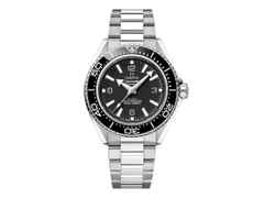 Omega Seamaster Planet Ocean 600M Automatik Edelstahl 42mm schwarzes Zifferblatt schwarze Keramiklünette Metallband – Herrenuhren Uhr ohne Datum aus Edelstahl und Keramik. Das Gehäuse ist rund und silber. Das Edelstahlarmband ist silber. Das Zifferblatt ist arabisch Index und schwarz.