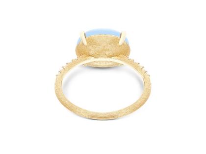 Nanis Dancing in the Rain Azure Ring Gelbgold Milky Aquamarin groß – Ringe Ring mit Besatz aus 750 Gelbgold. – Ansicht 2