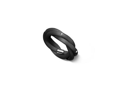André Ribeiro Ring Kautschuk gedreht mit Brillanten 0,050ct – Ringe Ring mit Besatz in schwarz und aus 750 Weißgold und Kautschuk.