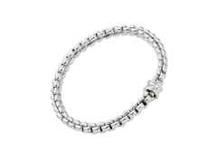 Fope Eka Flex'It  Armband   schmal Weißgold 1 Ronde mit Brillant 0,01ct M flexibel – Armschmuck Armband aus 750 Weißgold. – Ansicht 2