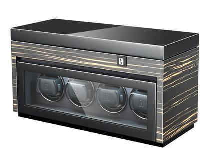 Paul Design Gentlemen  4+6 Uhrenbeweger Black Shadow – Uhrenbeweger Uhrenbeweger für mehrere Uhren aus Holz.