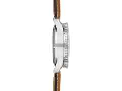 Sinn Spezialuhren 903 St II HB Navigationschronograph Automatik Edelstahl 41mm hellblaues Zifferblatt Metallband und Lederband limitiert – Herrenuhren Chronograph aus Edelstahl und Leder. Das Gehäuse ist rund und silber. Das Edelstahlarmband ist silber. Das Zifferblatt ist arabisch Index und blau. – Ansicht 5