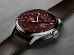 Oris Artelier Calibre 113 Year of the Horse Handaufzug Edelstahl 43mm rotes Zifferblatt braunes Lederband limitiert – Herrenuhren Uhr mit Datum aus Edelstahl und Leder. Das Gehäuse ist rund und silber. Das Lederarmband ist braun. Das Zifferblatt ist arabisch Index und rot. – Ansicht 7