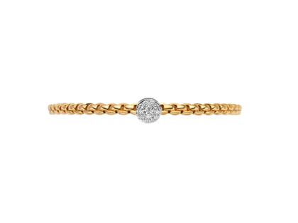 Fope Eka Tiny Armband Gelbgold schmal rund Pavé – Armschmuck Armband aus 750 Gelbgold. – Ansicht 3