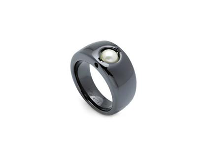 Ehinger Schwarz Charlotte Basisring 21 Keramik schwarz mit Kugel – Ringe Ring in schwarz und aus Keramik.