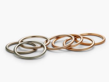 Niessing Aura Farbringe rot-grau – Ringe Ring aus 750 Rotgold, 750 Weißgold und und . – Ansicht 2