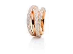 Capolavoro Cielo Ring Roségold  mit Brillanten pavé gefasst – Ringe Ring mit Besatz aus 750 Rotgold.