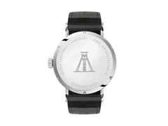 Nomos Glashütte Tangente 35 Glück Auf Handaufzug Edelstahl 35mm weißes Zifferblatt schwarzes Lederband Limited Edition – Herrenuhren Uhr ohne Datum aus Edelstahl und Leder. Das Gehäuse ist rund und silber. Das Lederarmband ist schwarz. Das Zifferblatt ist arabisch Index und silber. – Ansicht 3