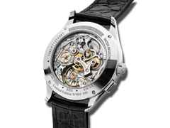 Montblanc Heritage  Handaufzug Pulsograph 40 mm Edelstahl lachsfarben schwarzes Lederband – Herrenuhren Chronograph aus Edelstahl. Das Gehäuse ist rund und silber. Das Lederarmband Kroko / Alligator ist grau. Das Zifferblatt ist arabisch Index und orange. – Ansicht 3