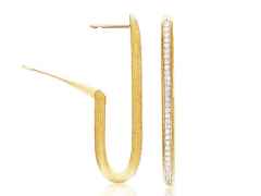 Nanis Libera  Creolen Gelbgold mit Brillanten groß – Ohrschmuck Creolen aus 750 Gelbgold. – Ansicht 2