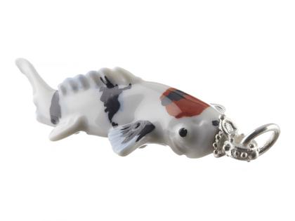 Nymphenburg 20.260 Anhänger Koi mit Farbzeichnung I – Anhänger Anhänger ohne Besatz aus 925 Silber, Porzellan und und .