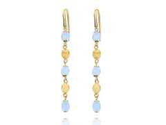 Nanis Dancing in the Rain Azure Ohrhänger Gelbgold Milky Aquamarin – Ohrschmuck Ohrhänger aus 750 Gelbgold.