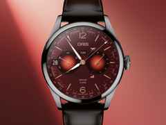 Oris Artelier Calibre 113 Year of the Horse Handaufzug Edelstahl 43mm rotes Zifferblatt braunes Lederband limitiert – Herrenuhren Uhr mit Datum aus Edelstahl und Leder. Das Gehäuse ist rund und silber. Das Lederarmband ist braun. Das Zifferblatt ist arabisch Index und rot. – Ansicht 4