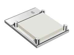 El Casco Haftnotiz Halter aus Messing verchromt – Büroaccessoires Zettelbox in silber und aus Messing.