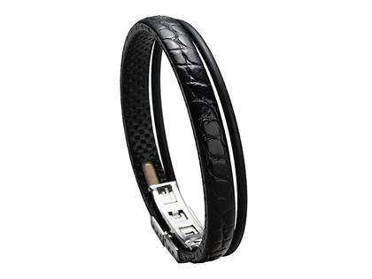 Armschmuck Armband aus Edelstahl, Kautschuk und und .