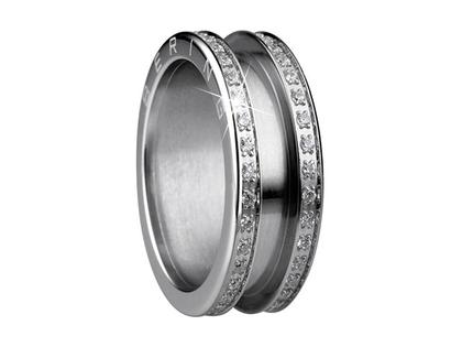 Bering Arctic Symphony Außenring schmal Zirkonia beidseitig Edelstahl – Ringe Ring mit Besatz aus Edelstahl.