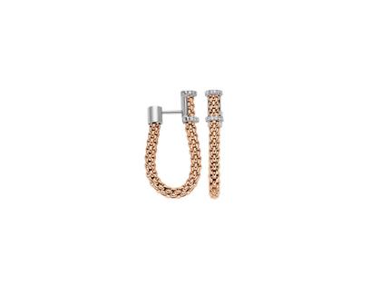 Fope Essentials Steckcreolen  Roségold klein Brillanten 0,170ct – Ohrschmuck Creolen aus 750 Rotgold, 750 Weißgold und und .
