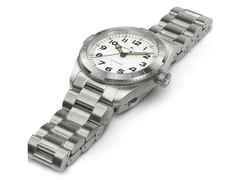 Hamilton Khaki Field Expedition Automatik Edelstahl 41mm weißes Zifferblatt Metallband – Herrenuhren Uhr ohne Datum aus Edelstahl. Das Gehäuse ist rund und silber. Das Edelstahlarmband ist silber. Das Zifferblatt ist ein Index in weiß. – Ansicht 2