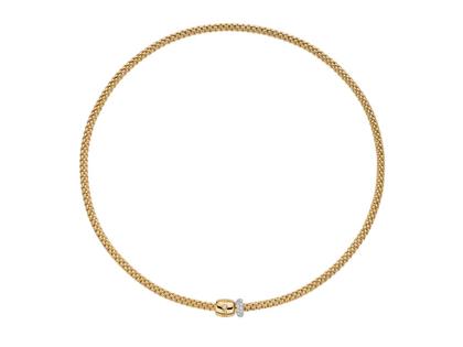 Fope Prima Flex'It Collier Gelbgold 40cm mit Brillanten – Halsschmuck Collier aus 750 Gelbgold.