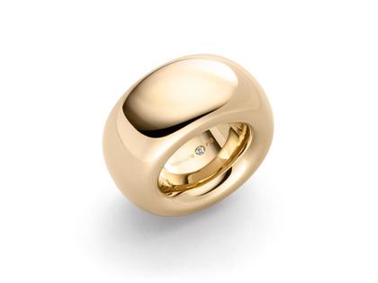 IsabelleFa Cercle Ring Roségold 15mm – Ringe Ring mit Besatz aus 750 Gelbgold.