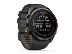 Garmin Fenix 9 Pro inReach Titan 51mm digitales Display schwarzes Silikonband – Herrenuhren Uhr Multifunktion aus Kautschuk und Titan. Das Gehäuse ist rund und schwarz. Das Kautschuk / Kunststoff / Silikon Armband ist schwarz. Das Zifferblatt ist digital und schwarz. – Ansicht 5