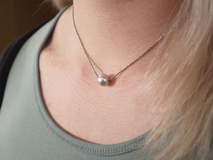 Gellner Basic Collier Silber poliert mit Tahitiperle – Halsschmuck Collier aus 925 Silber. – Ansicht 3