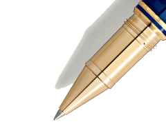Montblanc 2024 Masters of Art Homage to Gustav Klimt Rollerball 4810 Limited Edition – Schreibgeräte Füllfederhalter in blau und aus 750 Gelbgold und rhodiniert. – Ansicht 4