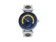 Nomos Glashütte Autobahn neomatik Automatik 41 mm Datum Director's Cut Limited Edition A7 – Herrenuhren Uhr mit Datum aus Edelstahl. Das Gehäuse ist rund und silber. Das Edelstahlarmband ist silber. Das Zifferblatt ist arabisch Index und blau.
