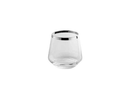 Sonja Quandt Whiskyglas "Avantgarde" mit Silberrand – Silberwaren Silber Glas aus 925 Silber.
