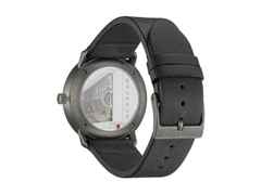 Junghans Max Bill Automatic Bauhaus Edelstahl 38mm schwarzes Zifferblatt schwarzes Lederband – Herrenuhren Uhr mit Datum aus Edelstahl und PVD beschichtet. Das Gehäuse ist rund und schwarz. Das Lederarmband ist schwarz. Das Zifferblatt ist ein Index in schwarz. – Ansicht 2