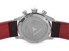 Juwelier Roller Startimer Pilot Chronograph Quarz Edelstahl 44mm blaues Zifferblatt Lederband AL-372N4S6 Full Set Occasion Neu – Herrenuhren Uhr mit Datum aus Edelstahl. Das Gehäuse ist rund und silber. Das Lederarmband ist braun. Das Zifferblatt ist arabisch Index und blau. – Ansicht 2