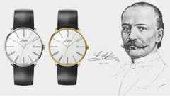 Junghans Meister fein Automatic Edition Erhard Gelbgold 39,5mm weißes Zifferblatt schwarzes Lederband – Herrenuhren Uhr mit Datum aus 750 Gelbgold. Das Gehäuse ist rund und gelbgold. Das Lederarmband ist schwarz. Das Zifferblatt ist römisch und weiß. – Ansicht 6