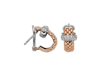 Fope Vendôme Creolen Roségold mit Brillanten 0,200ct – Ohrschmuck Creolen aus 750 Rotgold, 750 Weißgold und und .