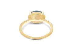 Nanis Dancing in the Rain Azure Ring Gelbgold London Blue Topas groß – Ringe Ring mit Besatz aus 750 Gelbgold. – Ansicht 2