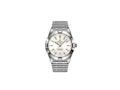 Breitling Chronomat 32 Quarz Edelstahl weißes Zifferblatt Metallband – Damenuhren Uhr mit Datum aus Edelstahl. Das Gehäuse ist rund und silber. Das Edelstahlarmband ist silber. Das Zifferblatt ist ein Index in weiß.