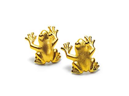 Drachenfels Design Froschkönig und Froschbaby Ohrstecker – Ohrschmuck Ohrstecker aus 925 Silber.