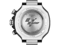 Tissot T-Race MotoGP                  2024 Chronograph Limited Edition  Quarz Edelstahl 45mm blaues Zifferblatt blaues Silikonband – Herrenuhren Chronograph aus Edelstahl. Das Gehäuse ist rund und silber. Das Kautschuk / Kunststoff / Silikon Armband ist blau. Das Zifferblatt ist arabisch Index und blau. – Ansicht 2