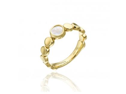 Chimento Armillas Glow Caleido Ring Gelbgold mit Perlmutt – Ringe Ring mit Besatz in gelbgold und aus 750 Gelbgold und 750 Weißgold.