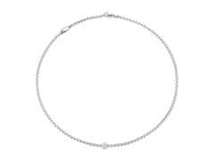 Fope Eka Tiny Collier Weißgold schmal 1 Ronde Pavé 43 cm – Halsschmuck Collier aus 750 Weißgold.