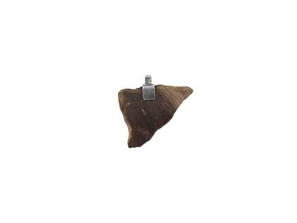 Juwelier Roller | Atelier Baumscheibe Anhänger Silber 35x37mm mit versteinertem Holz – Anhänger Anhänger ohne Besatz aus 925 Silber.