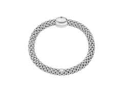 Fope Love Nest Flex'It Men Armband Weißgold M 1 Schmuckelement Brillant schwarz 0,020ct flexibel – Armschmuck Armband aus 750 Weißgold. – Ansicht 2