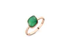 Bigli Mini Chloé Ring Roségold grüner Amethyst und grüner Achat mit Brillant 0,020ct – Ringe Ring mit Besatz in roségold und aus 750 Rotgold.