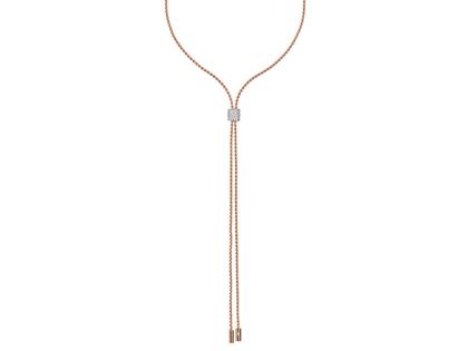Fope Aria  Y-Collier   Roségold 70cm längenverstellbar 1 Schmuckelement breit mit Brillanten 0,480ct – Halsschmuck Collier aus 750 Rotgold, 750 Weißgold und und .