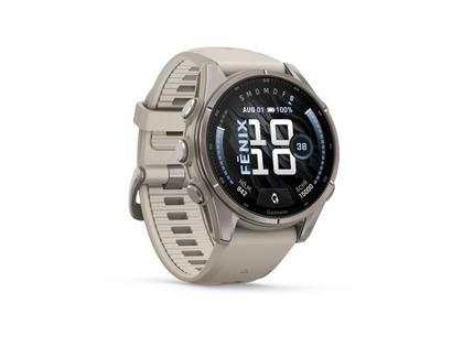 Garmin Fenix 9 faserverstärktes Polymer 43mm digitales Display graues Silikonband – Herrenuhren Uhr Multifunktion aus Kautschuk, Kunststoff und Titan. Das Gehäuse ist rund und grau. Das Kautschuk / Kunststoff / Silikon Armband ist grau. Das Zifferblatt ist digital und schwarz. – Ansicht 5