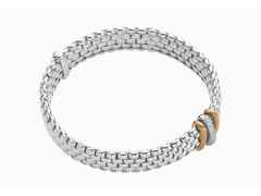 Fope Panorama Armband  mit 3 Ronden  Weißgold mit Brillanten – Armschmuck Armband aus 750 Weißgold.