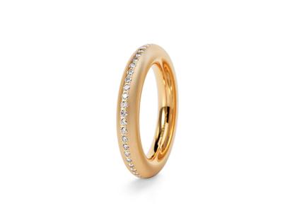 Niessing Satellite Ring Hochoval mit Brillantlinie 4mm Roségold 0,26ct TW vsi – Ringe Ring mit Besatz aus 750 Rotgold.