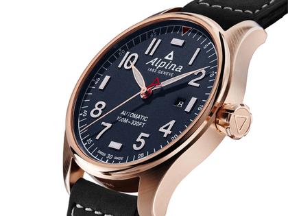 Alpina Startimer Pilot Automatik Edelstahl roségold beschichtet 44  